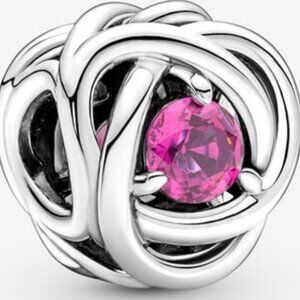 New Pandora Eternity Birthstone Birthday Circle Charm October Bead